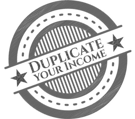 Duplicate your Income emblem with pencil effect
