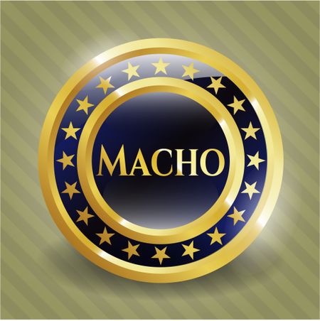 Macho gold shiny badge
