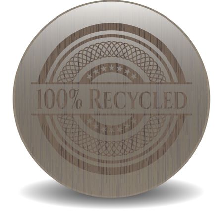 100% Recycled wood emblem