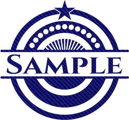 Sample jean or denim emblem or badge background
