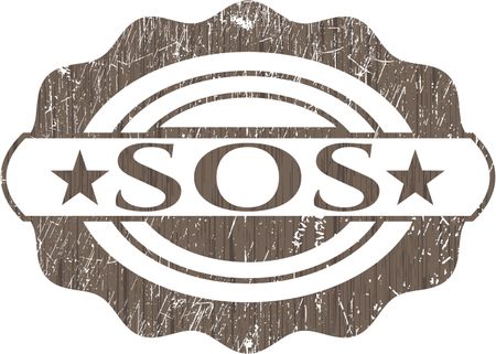 SOS wood emblem. Vintage.