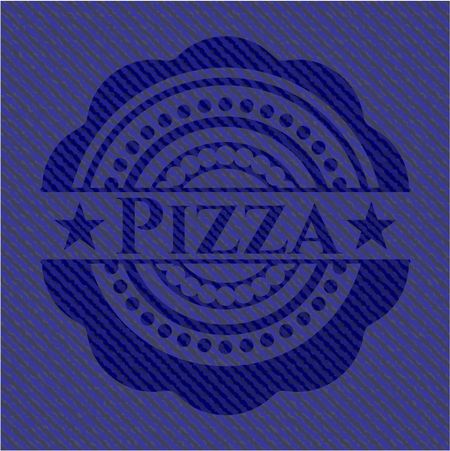 Pizza emblem with jean high quality background