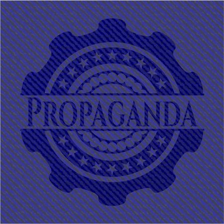 Propaganda emblem with jean background