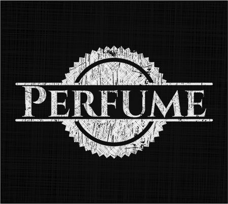 Perfume chalkboard emblem written on a blackboard