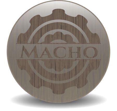 Macho wood emblem. Retro