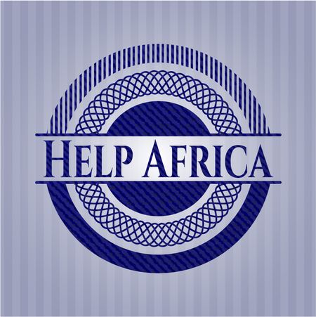 Help Africa badge with denim texture