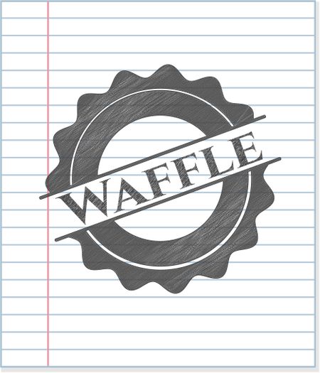 Waffle emblem draw with pencil effect