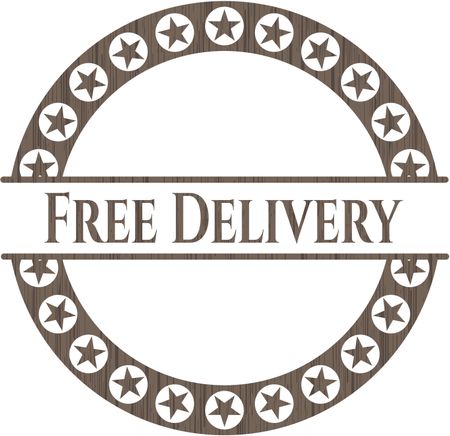 Free Delivery vintage wooden emblem