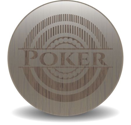 Poker wood emblem. Retro