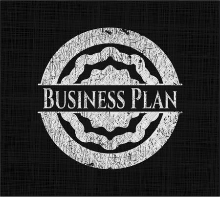 Business Plan chalk emblem, retro style, chalk or chalkboard texture