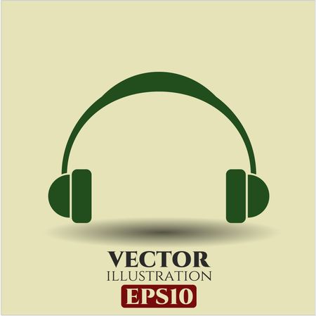 headphones icon vector symbol flat eps jpg app web concept