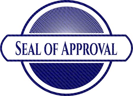 Seal of Approval emblem with jean background