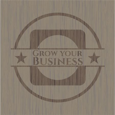 Grow your Business realistic wood emblem