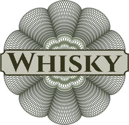 Whisky inside a money style rosette