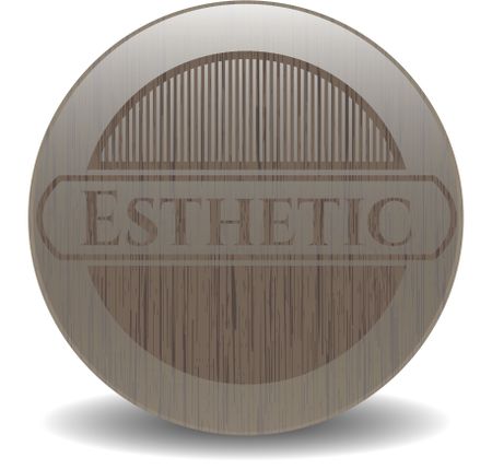 Esthetic retro style wooden emblem