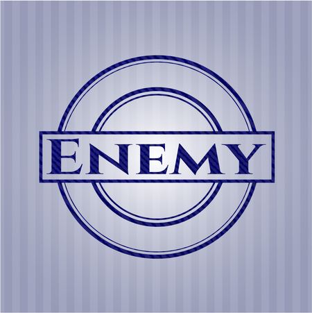 Enemy badge with denim texture
