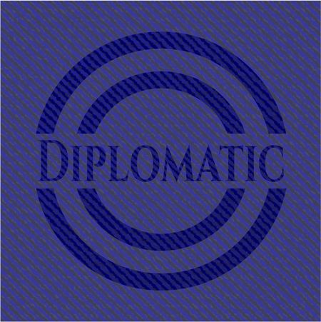Diplomatic jean or denim emblem or badge background