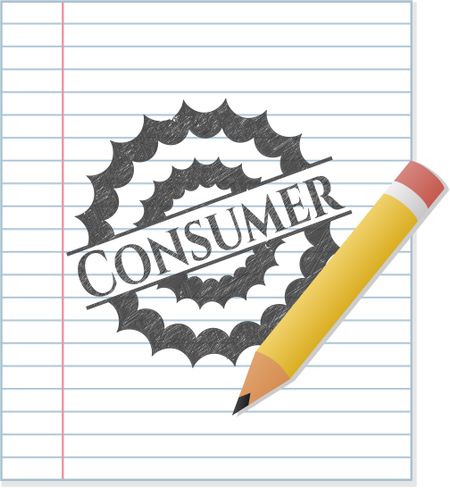 Consumer drawn in pencil