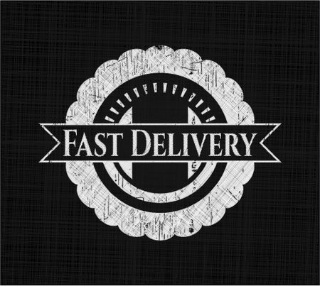 Fast Delivery chalk emblem, retro style, chalk or chalkboard texture