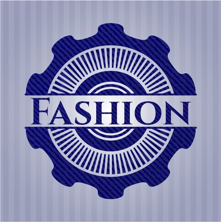 Fashion emblem with jean texture