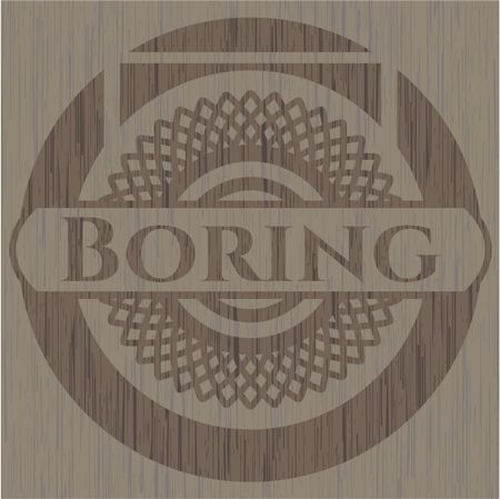 Boring vintage wood emblem