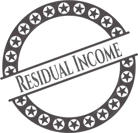 Residual Income emblem with pencil effect