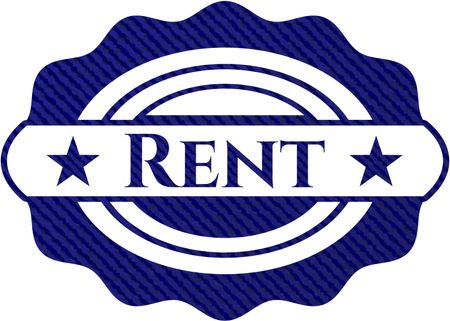 Rent emblem with jean background
