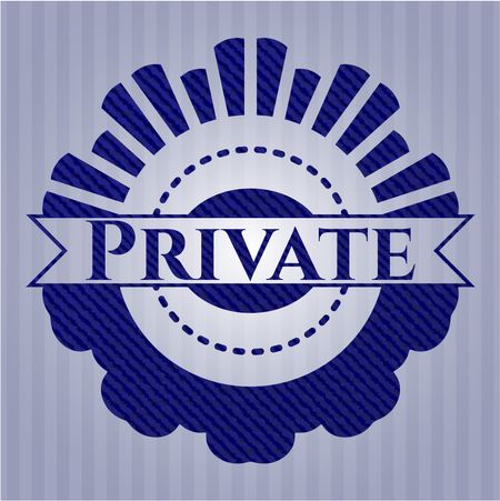 Private emblem with denim high quality background