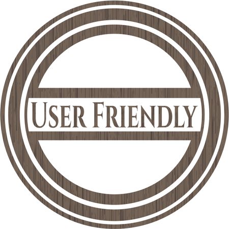 User Friendly vintage wood emblem