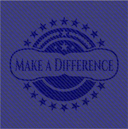 Make a Difference badge with jean texture