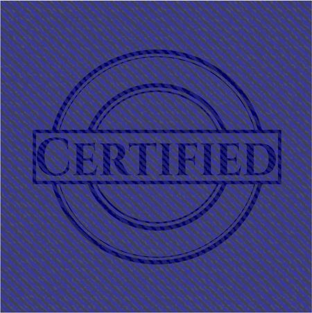 Certified badge with jean texture