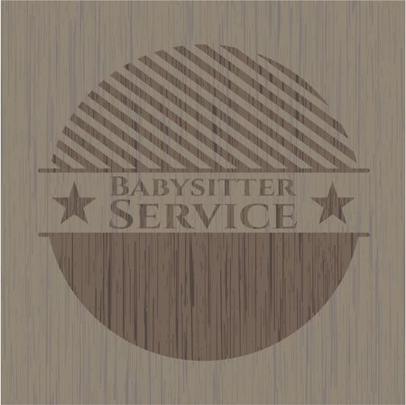 Babysitter Service wooden emblem. Vintage.