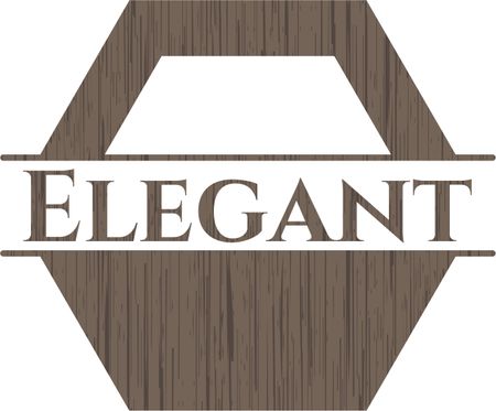 Elegant realistic wooden emblem