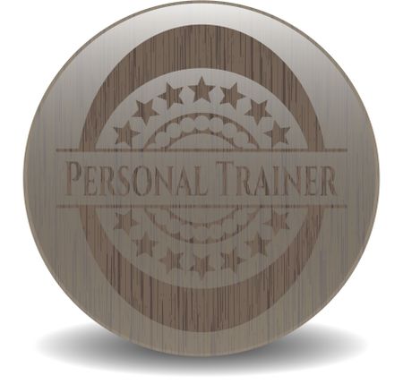 Personal Trainer realistic wooden emblem