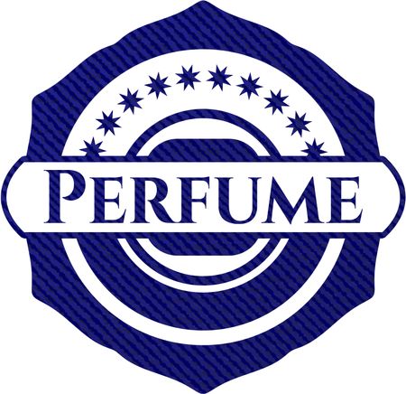 Perfume badge with denim background