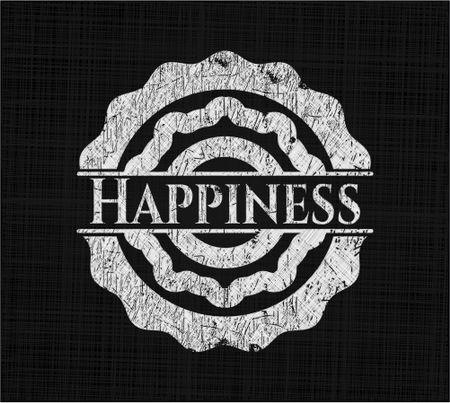Happiness written with chalkboard texture