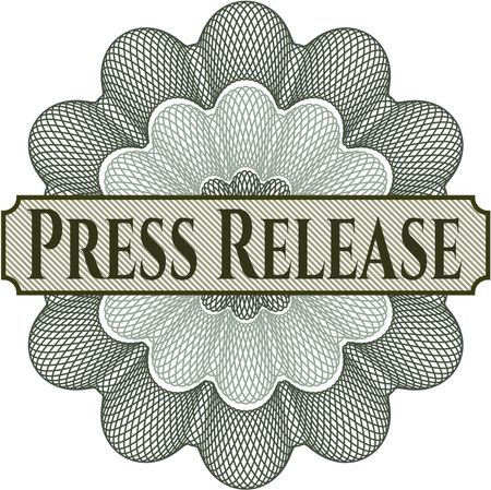 Press Release inside a money style rosette