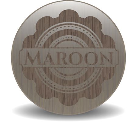 Maroon vintage wood emblem
