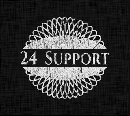 24 Support written with chalkboard texture