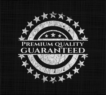 Premium Quality Guaranteed chalk emblem, retro style, chalk or chalkboard texture