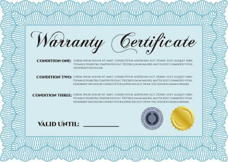 Warranty template. Customizable, Easy to edit and change colors. Good design. With complex background. 