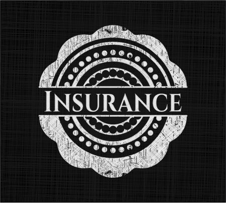 Insurance chalk emblem, retro style, chalk or chalkboard texture