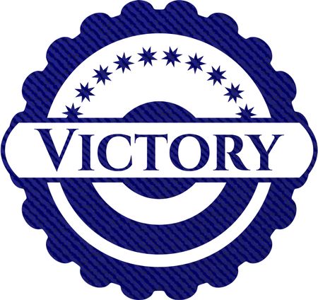 Victory emblem with jean texture