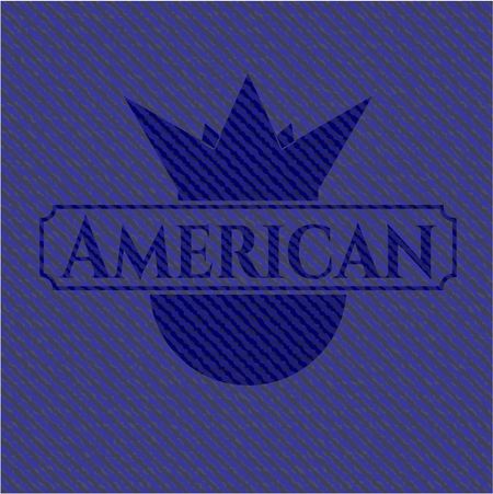 American badge with jean texture