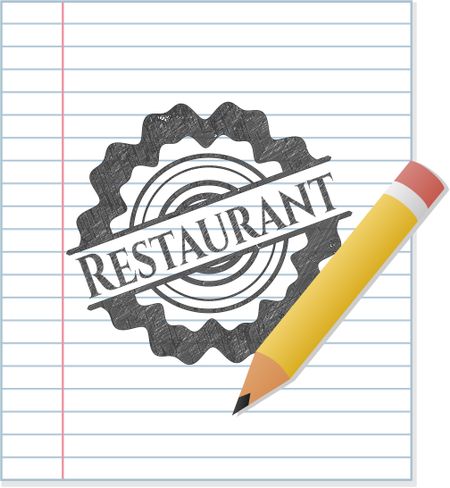 Restaurant draw with pencil effect