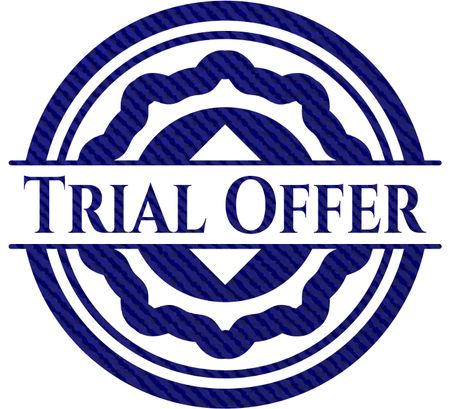 Trial Offer emblem with jean background