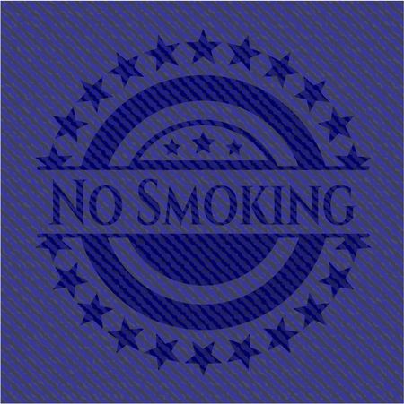 No Smoking badge with jean texture