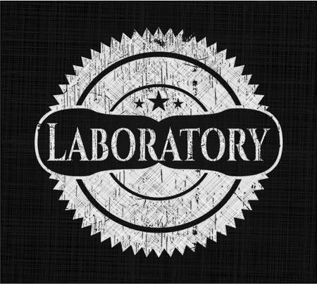Laboratory chalk emblem, retro style, chalk or chalkboard texture
