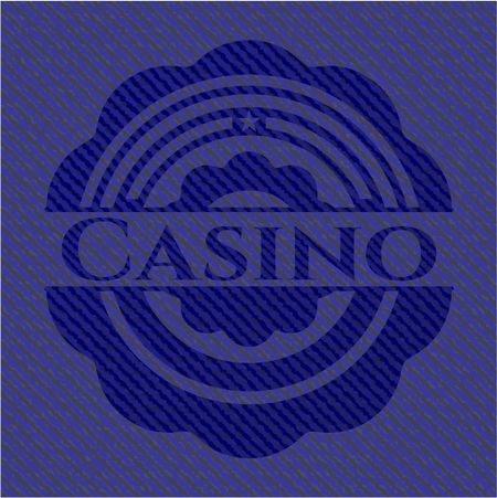 Casino emblem with denim high quality background
