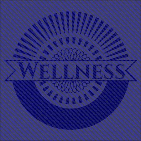Wellness badge with denim background